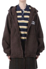 WANDERVOGEL GARMENT DYED HOODIE - BROWN (25AMSBL01)