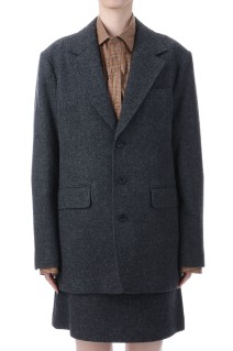 WOOL SINGLE BREASTED JACKET - GRAY (25AMSJK03)