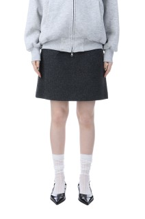 WOOL MINI SKIRT - GRAY (25AMSSK02)