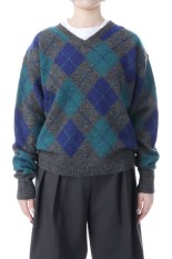 ARGYLE KNIT PULLOVER - C.GRAY (25AMSNI12)