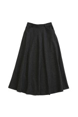 HERRINGBONE FLARE SKIRT - GRAY (25AMSSK03)