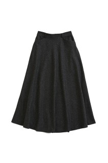 HERRINGBONE FLARE SKIRT - GRAY (25AMSSK03)
