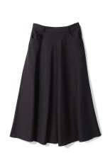 HERRINGBONE FLARE SKIRT - BROWN (25AMSSK03)