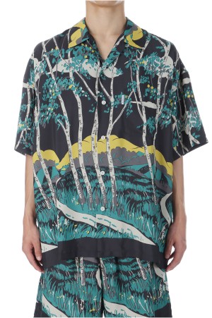 Rayon Open Collar S/S Shirts / Black (CTE-25S413)