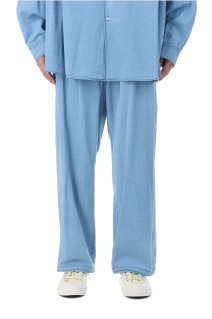 SIDOGRAS Indigo Poplin Track Pants - LIGHT FADE (GM252-40047)