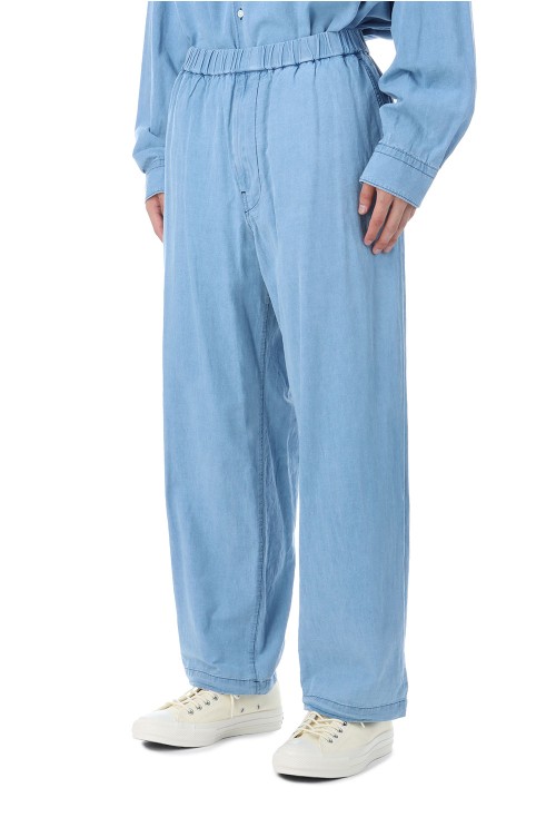 SIDOGRAS Indigo Poplin Track Pants - LIGHT FADE (GM252-40047