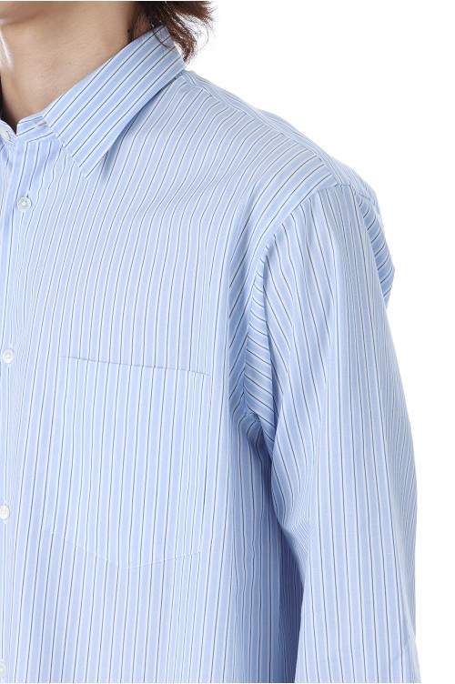 SIDOGRAS Regular Collar Shirt - SAX STRIPE (GM252-50009