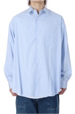 SIDOGRAS L/S Oversized Regular Collar Shirt - SAX STRIPE (GM252-50010)