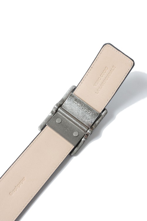 Graphpaper Holeless Leather Classic Narrow Belt - GRAY