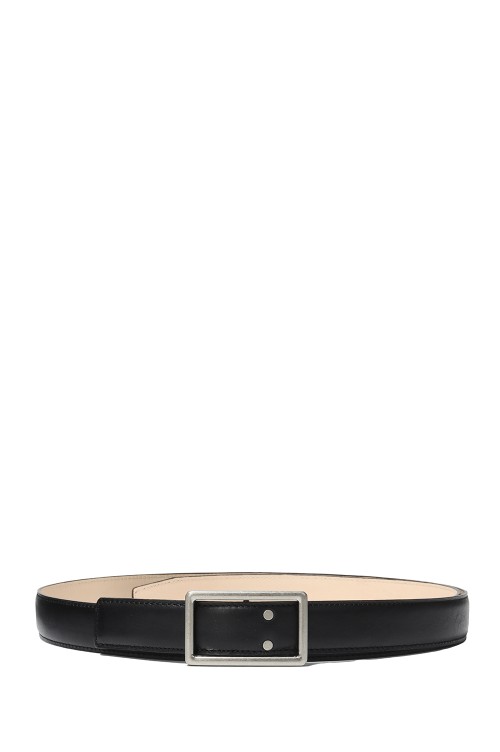 Graphpaper Holeless Leather Classic Narrow Belt - BLACK