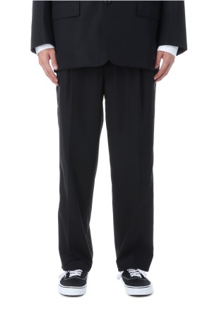 Wooly Cotton Twill Wide Tapered Slacks - BLACK (GM253-40047B)