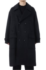 Light Melton Pea Coat - BLACK	(GM253-10266B)