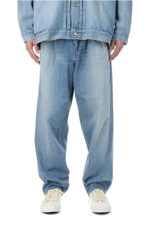 Selvage Denim Two Tuck Tapered Pants - INDIGO_LIGHT FADE (GU253-40060LB)