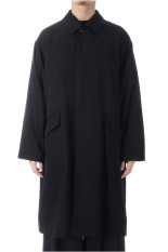 Fulled Wool Gabardine Oversized Bal Collar Coat	- BLACK (GU253-10324)