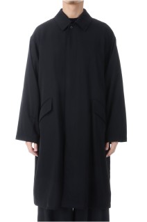 Fulled Wool Gabardine Oversized Bal Collar Coat	- BLACK (GU253-10324)