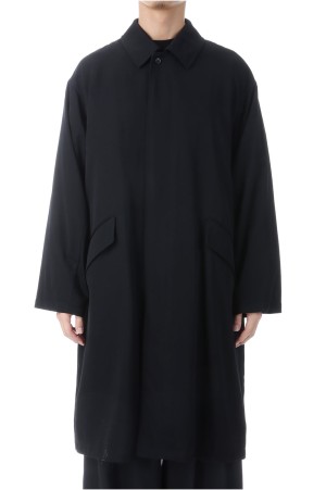 Fulled Wool Gabardine Oversized Bal Collar Coat	- BLACK (GU253-10324)