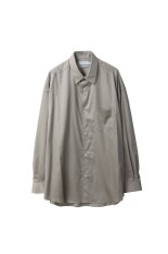 Linen Cupro L/S Oversized Regular Collar Shirt - BEIGE