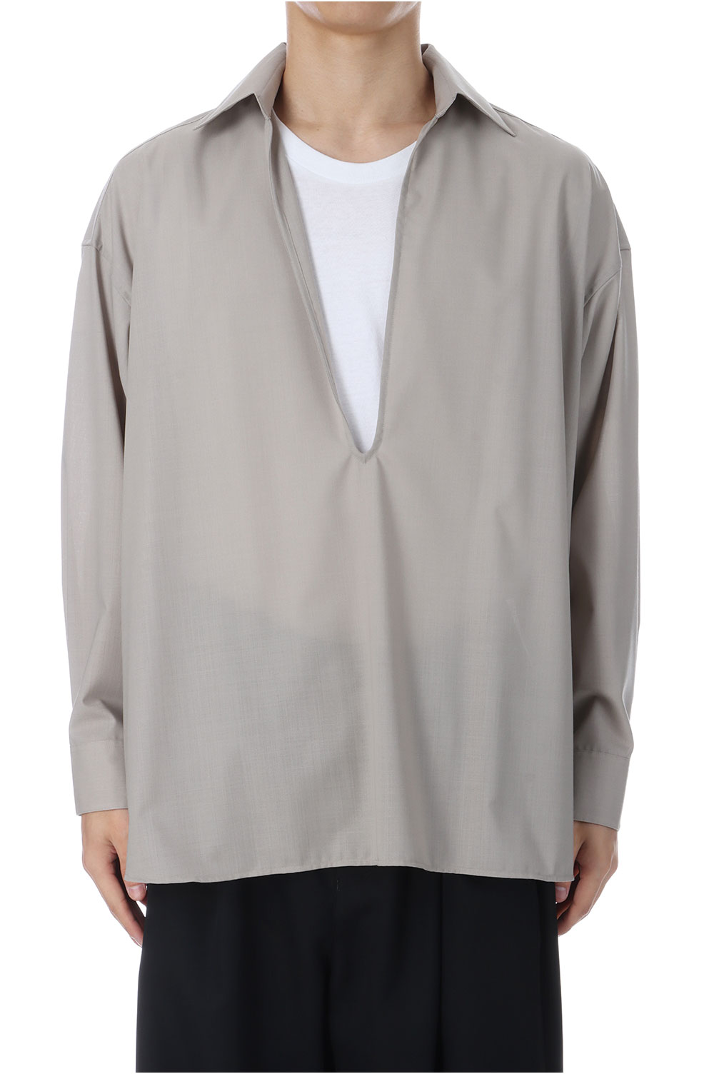 Techno Wool Tropical Skipper Shirt - GREGE (GM253-50374