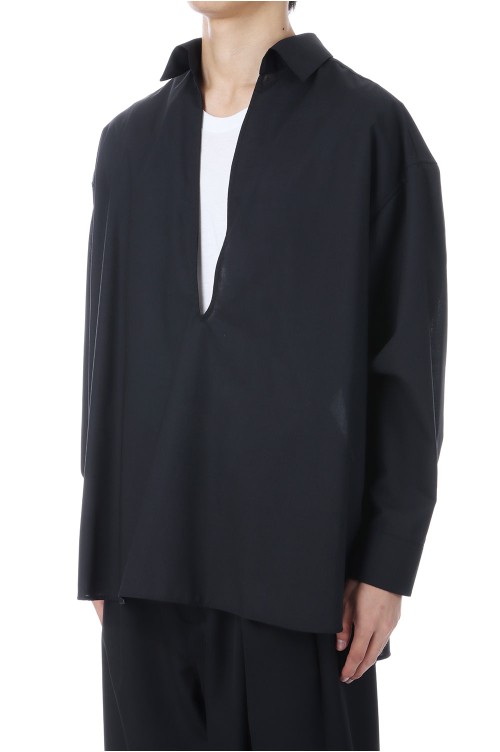 Techno Wool Tropical Skipper Shirt - BLACK (GM253-50374