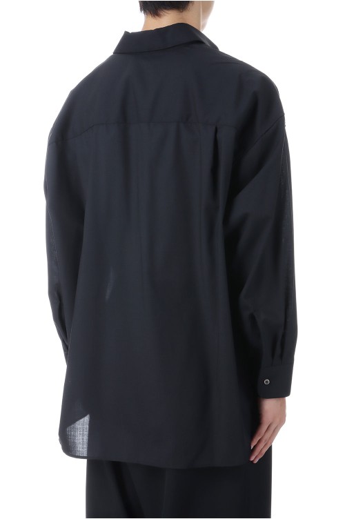 Techno Wool Tropical Skipper Shirt - BLACK (GM253-50374