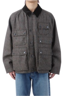 editor wool jacket - OLIVE CHECK (MWO0300)