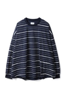 SUPER BIG MIX STRIPE LS NYLON TEE - NAVY (SFCFW25CS011)