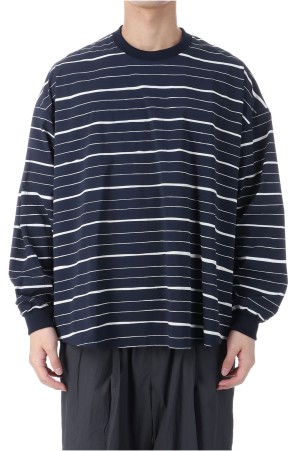 SUPER BIG MIX STRIPE LS NYLON TEE - NAVY (SFCFW25CS011)