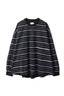 SUPER BIG MIX STRIPE LS NYLON TEE - BLACK (SFCFW25CS011)