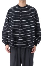 SUPER BIG MIX STRIPE LS NYLON TEE - BLACK (SFCFW25CS011)