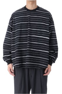 SUPER BIG MIX STRIPE LS NYLON TEE - BLACK (SFCFW25CS011)