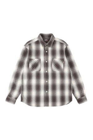 SD Heavy Flannel Check Shirt - CHARCOAL