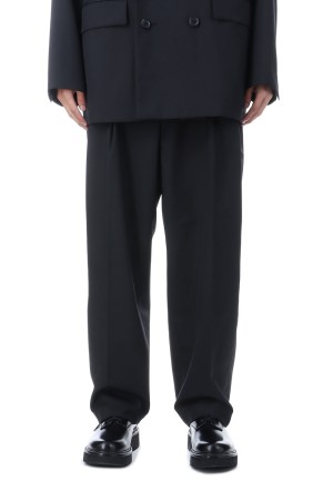 T/W Saxony 2 Tuck Wide Easy Trousers - Black (CTE-25A107)