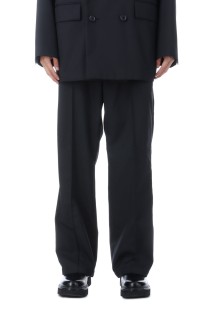 T/W Saxony Pin Tuck Square Leg Easy Trousers - Black (CTE-25A109)
