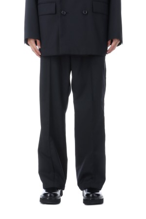 T/W Saxony Pin Tuck Square Leg Easy Trousers - Black (CTE-25A109)
