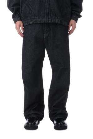 12.5oz Denim 5 Pocket Square Leg Pants - Black (CTE-25A113)