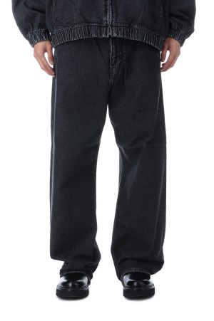 12.5oz Denim 5 Pocket Square Leg Pants - Black Fade (CTE-25A114)