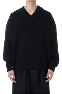 Rib Stitch Tilden Sweater - Black (CTE-25A324)