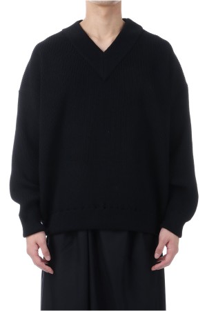 Rib Stitch Tilden Sweater - Black (CTE-25A324)