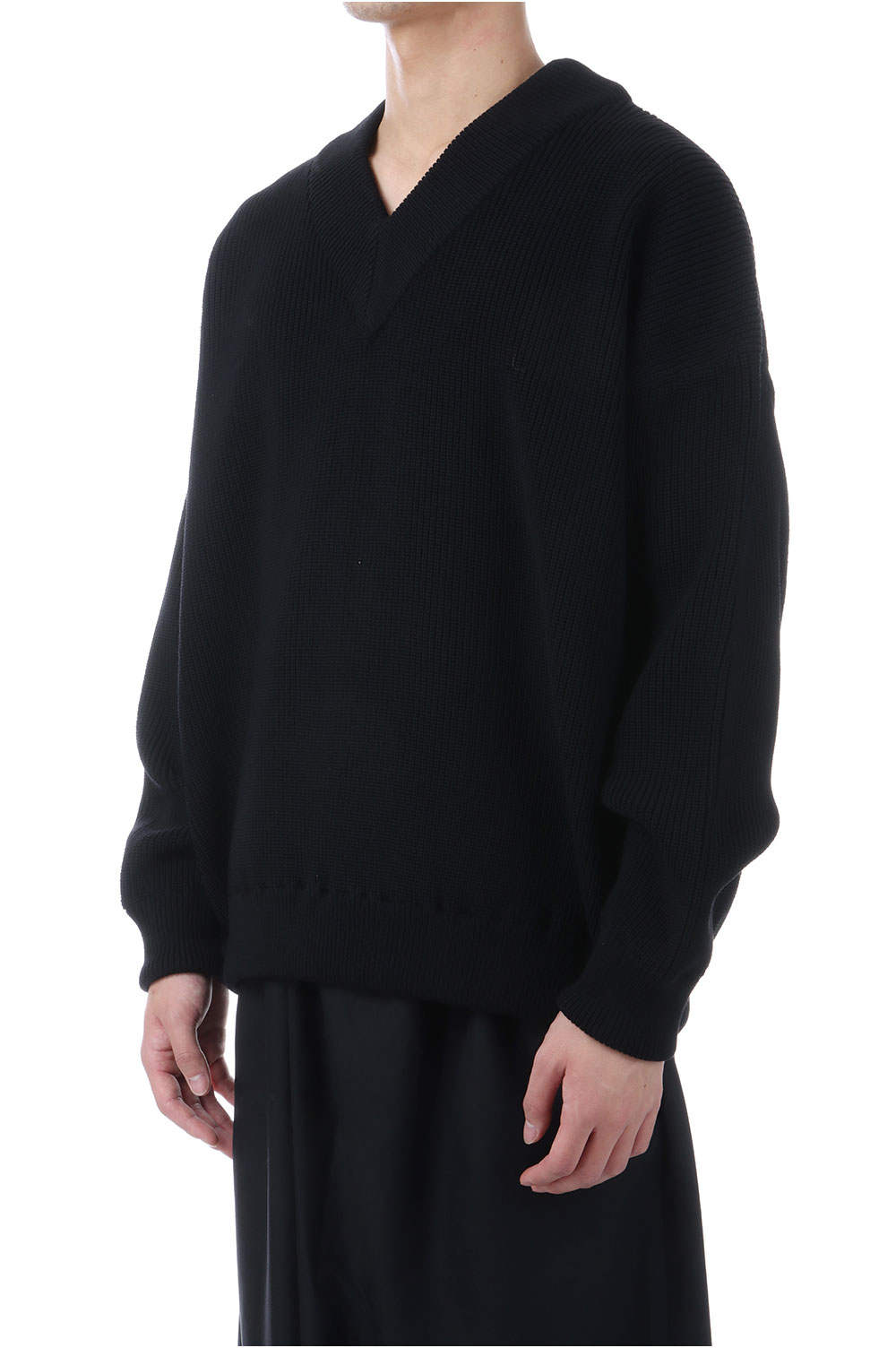 Rib Stitch Tilden Sweater - Black (CTE-25A324) | セレクトショップ