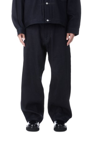 Reverse Loop Denim 5 Pocket Baggy Easy Pants - Indigo Rigid (CTE-25A103)