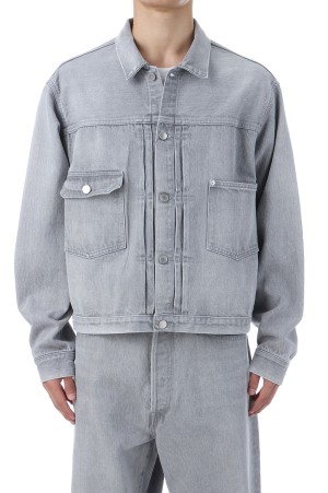 Time Travel Trucker Jacket Gray Denim - USED GRAY (U25F-18-0011)