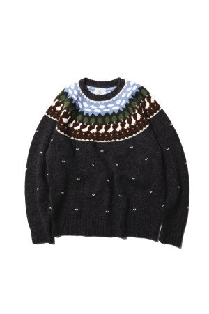 Fair Isle Duck - CHARCOAL GRAY (U25F-15-0005)