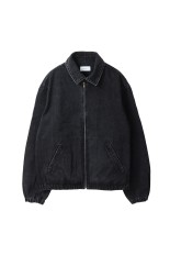 DENIM HARRINGTON JACKET - BLACK (J003)