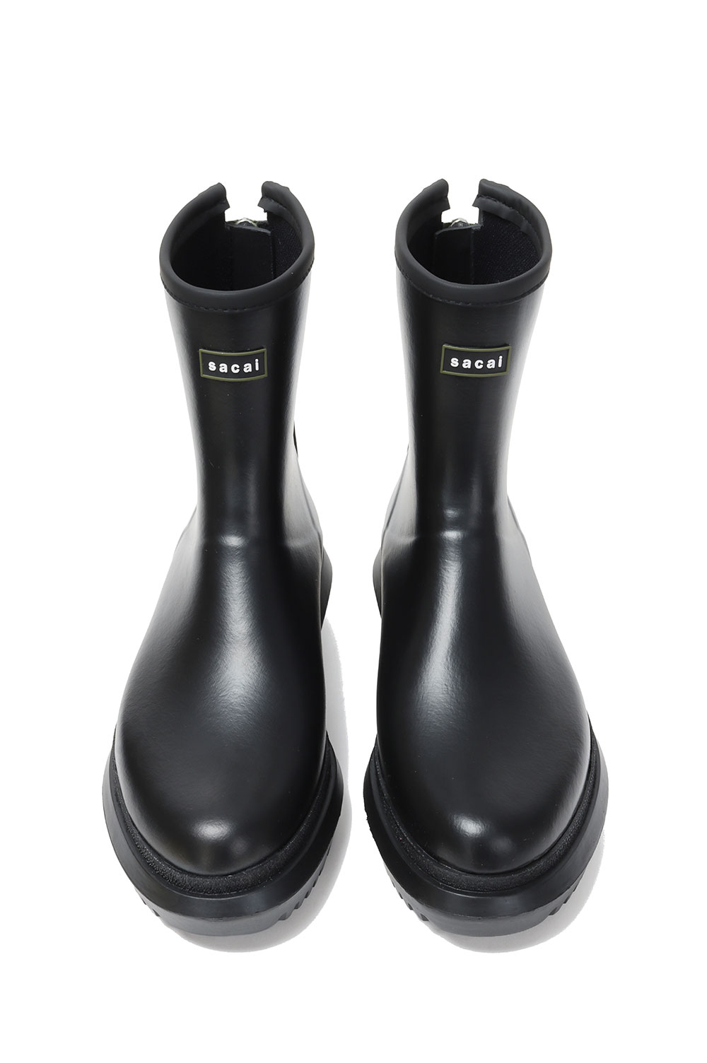 靴 sacai Rubber Boots M sacai Black Zip Up Boots Sacai