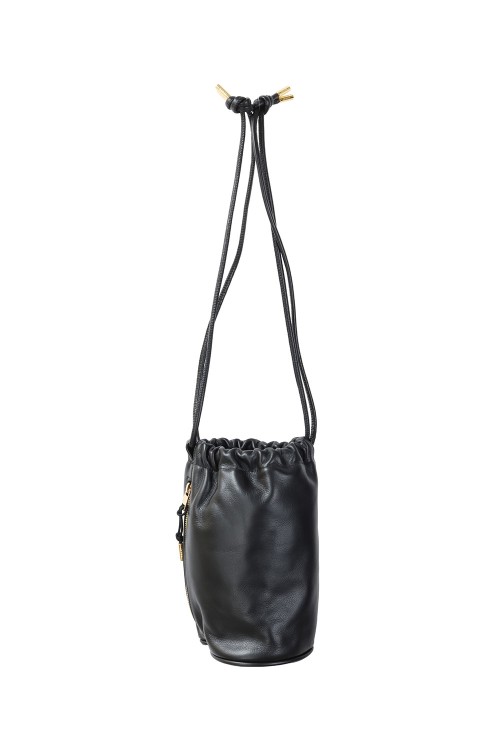 Drawstring Bag / Leather - BLACK 001 (25-01029S) | セレクト