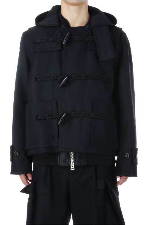 sacai Wool Melton Coat サカイ サイズ１ ブラック sacai Wool Melton Coat サカイ サイズ1 ブラック Wool Melton