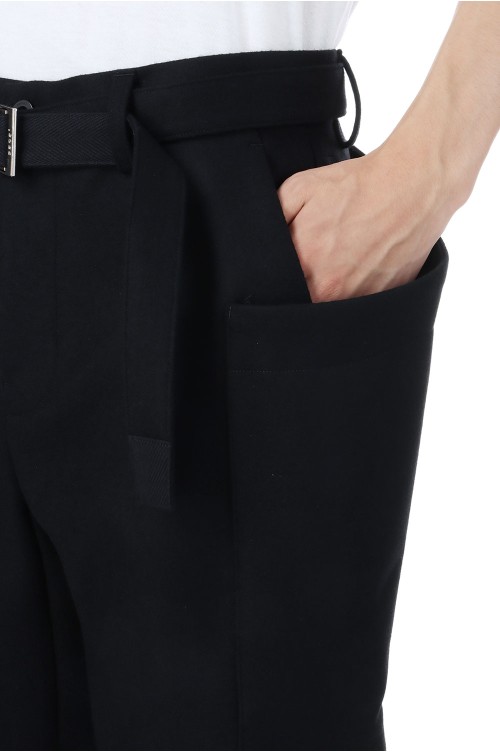 Wool Melton Pants - BLACK 001 (25-03848M) | セレクトショップ