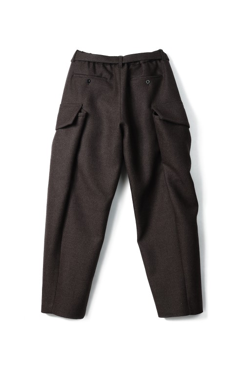Double-Faced Wool Melton Pants - BROWN 601 (25-03877M