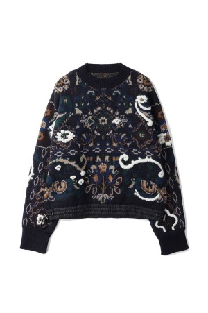 Floral Jacquard Knit Pullover - NAVY 201 (25-07985