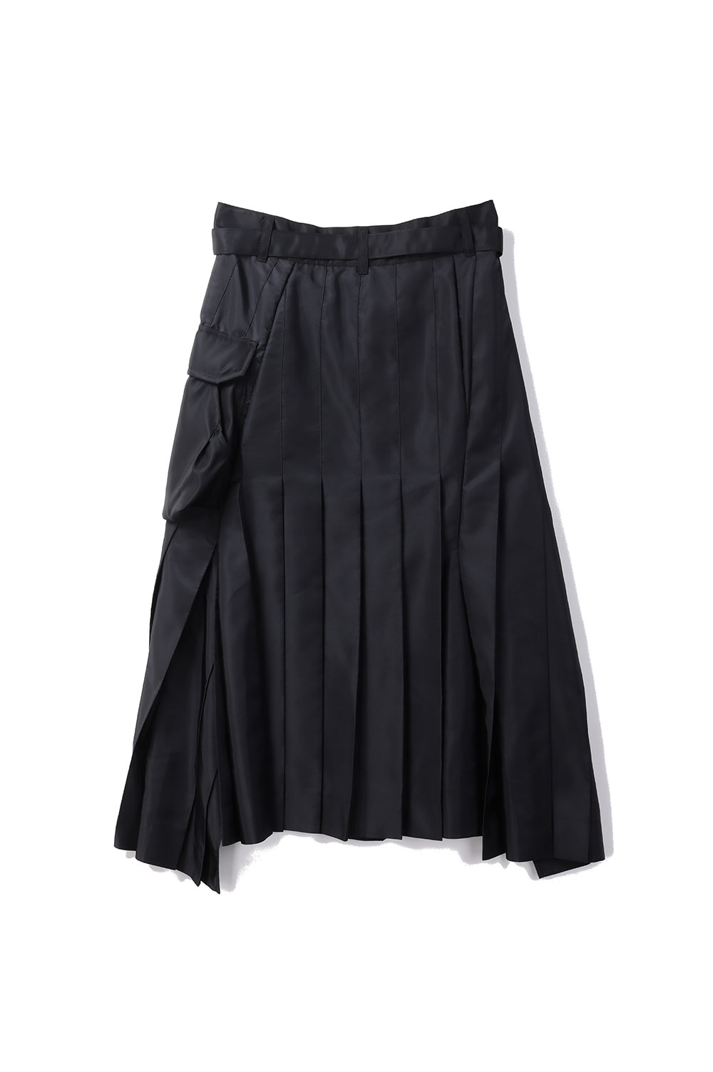 Nylon Twill Mix Skirt - BLACK 001 (25-07993) | セレクト